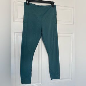 Zyia leggings, teal floral with pockets. 7/8 length.